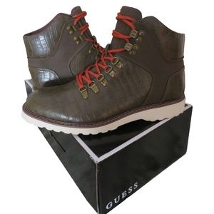 Guess  Men's FAXON Faux-Leather Hiker Boots